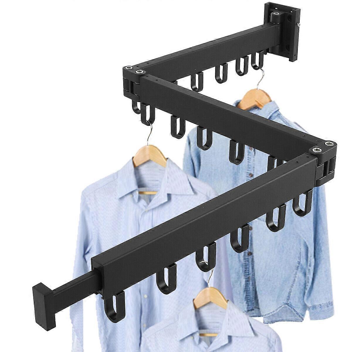 Coat Hooks Wall Mounted Foldable Dryer line Airer Indoor Outdoor