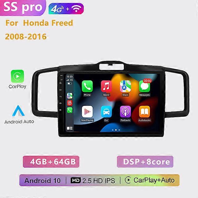 2din Android auto radio player stereo radio multimedia Carplay GPS navigation For Honda Freed 1 Spike 2008 2009 2010 2011-2016