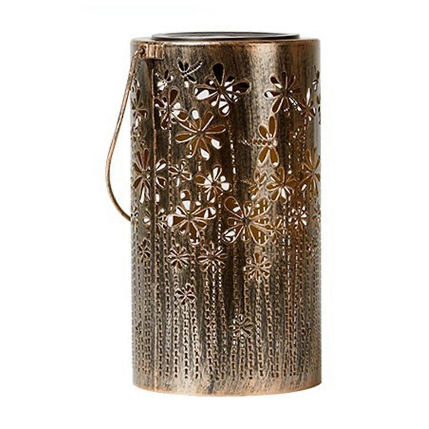 Solar Lantern Outdoor Hanging Light Hollow Pattern Design Automatic On/Off IP54 Waterproof Easy