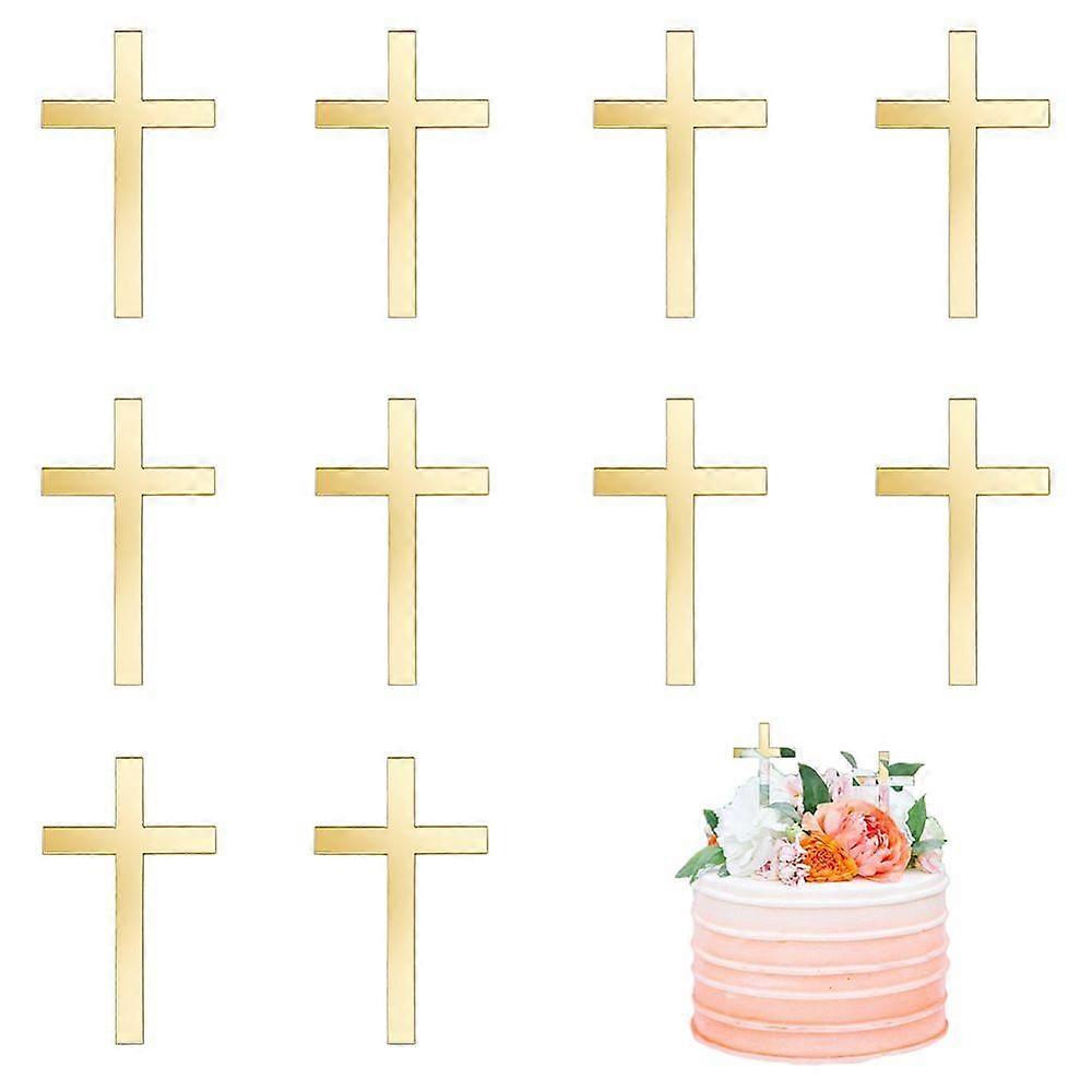 Mirror Acrylic Wall Decorations Cross Gold 100x60x1.5mm