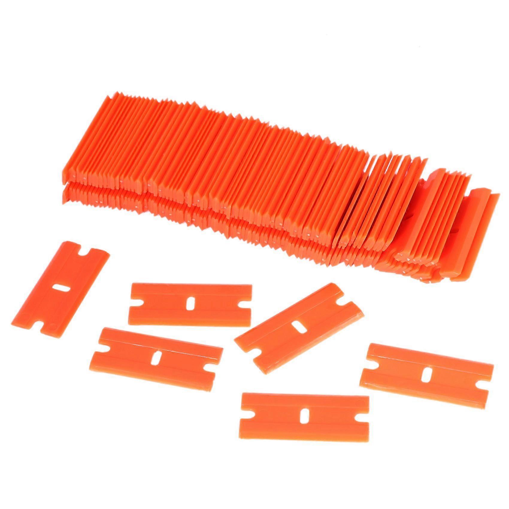 100Pcs Double Edged Blade Auto Glass Cleaning Scraper Foil Film Wrapping Squeegee Vinyl Car Wrap St