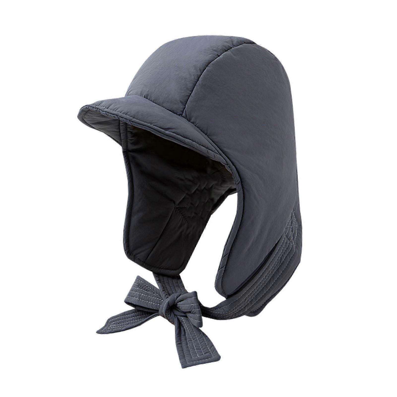 Winter Warm Down Padded Hat Ultra-Thick Solid Color Outdoor Riding Windproof Thickened Ear Protector Hat