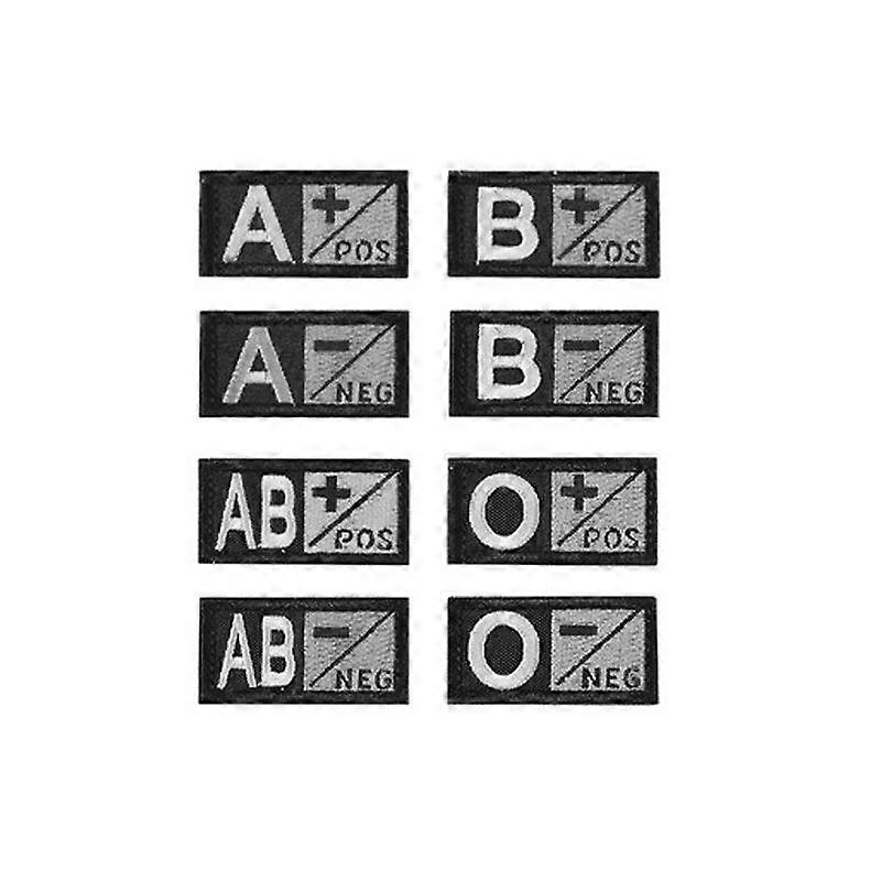 Military Patch Blood Type Group 3D Embroidery Patches A+ B+ AB+ O+ POS Tactical Badges