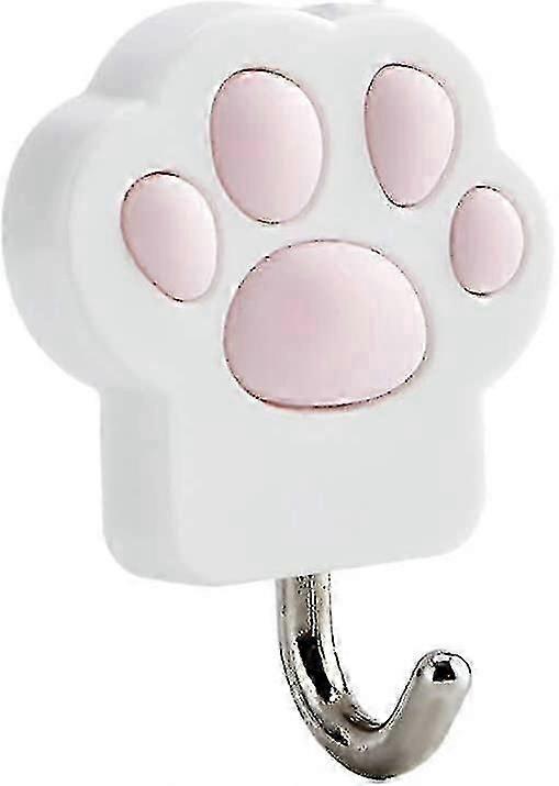 Cat Paw Print Cârlige non-perforate de perete Cârlige unice agățat Cârlige pentru Home Baie bucătărie (alb) (3buc)