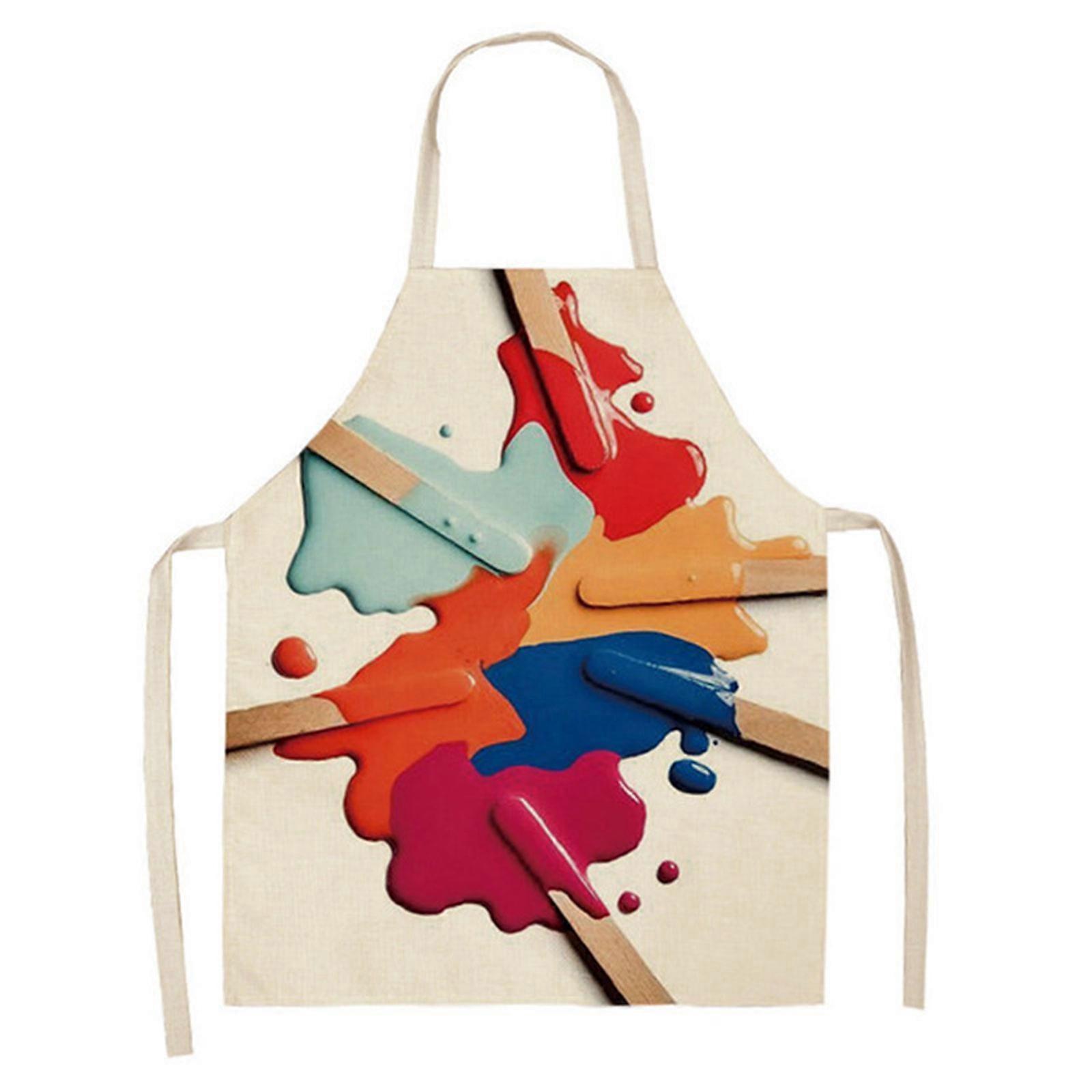 Fashionable Print Apron Keep Your Clothes Cleaning and Show Your Professionalism for Cooking and Nail Care Aprons Multicolor