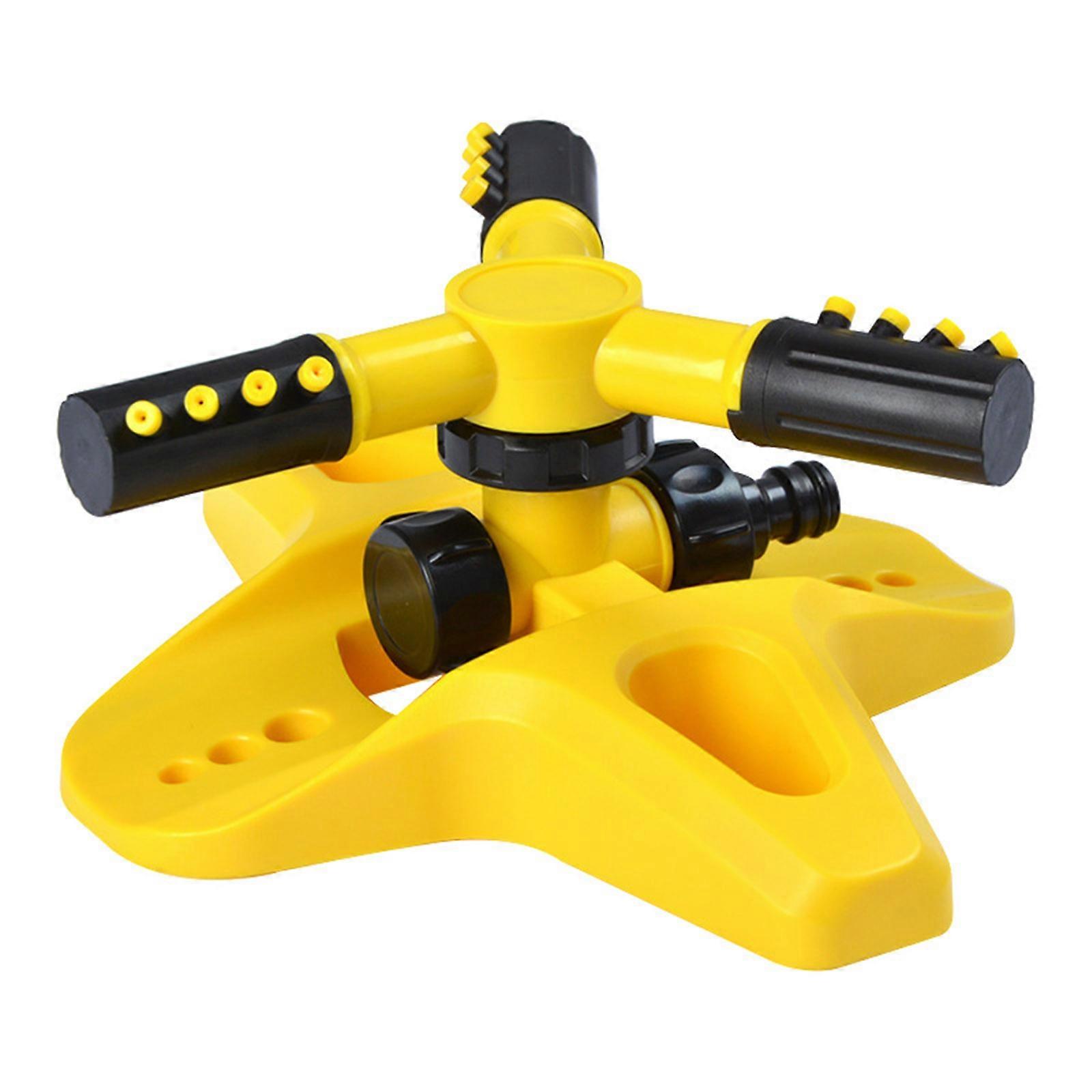 Automatic 360 Degree Rotating Sprinkler Large Area Coverage Water Nozzle Yellow