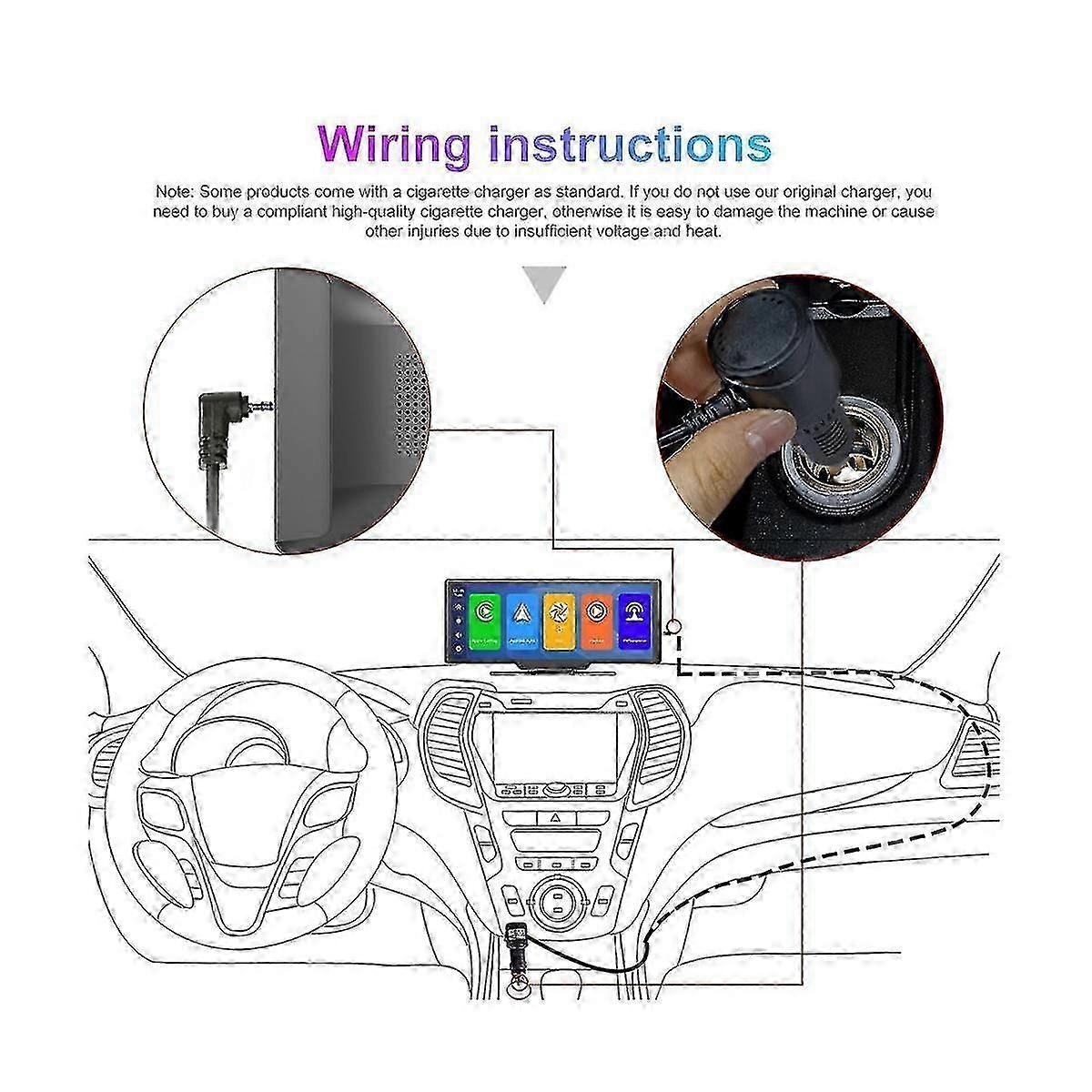 unique Wireless Carplay Portable Car Stereo Android Auto, 9.3 Inch Hd Touchscreen With Bluetooth Rear Back