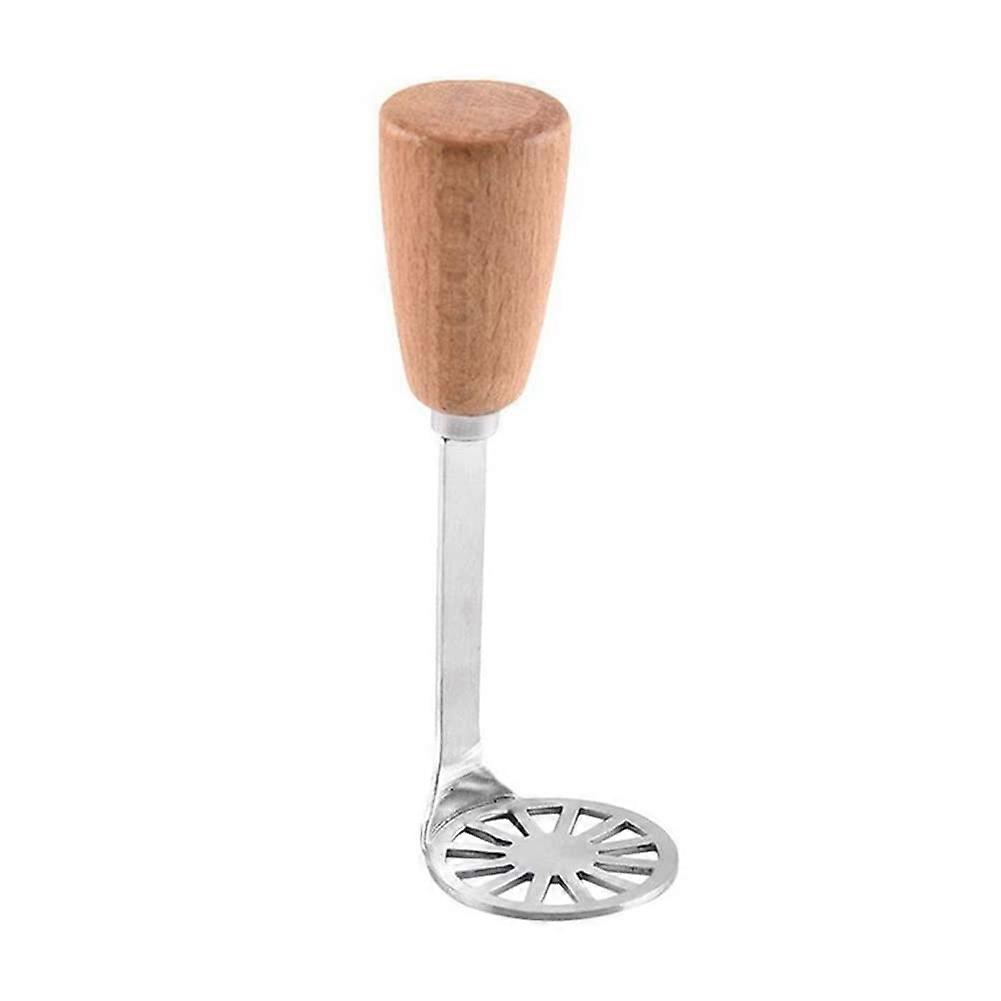 Stainless Steel Potato Masher, Manual Tool with Wooden Handle for Avocado, Beans, and Vegetables.