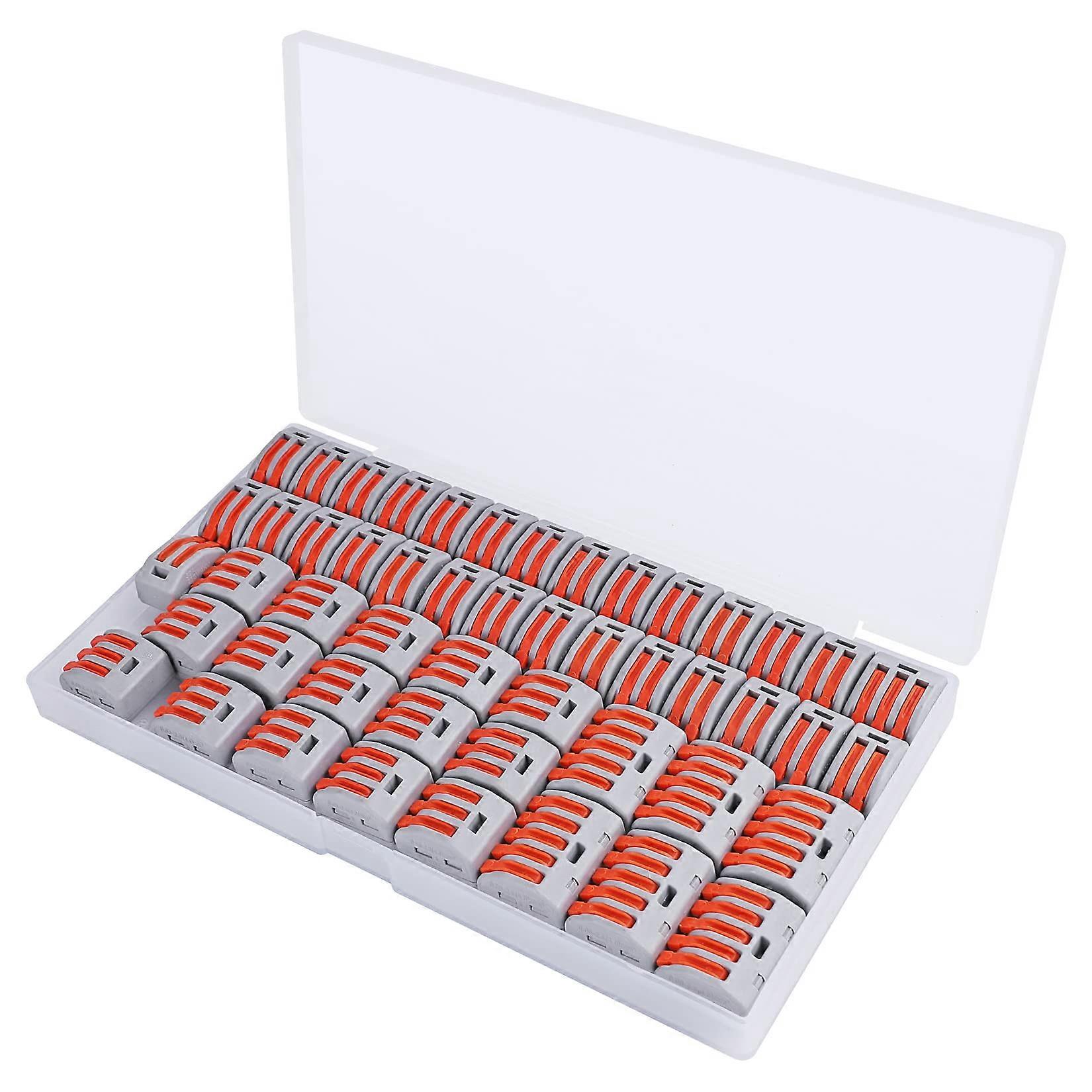 50 PCS Lever Wire Connector Nuts Assortment Kit, Compact Insulated Quick Disconnect for 28-12 AWG Electrical Splicing