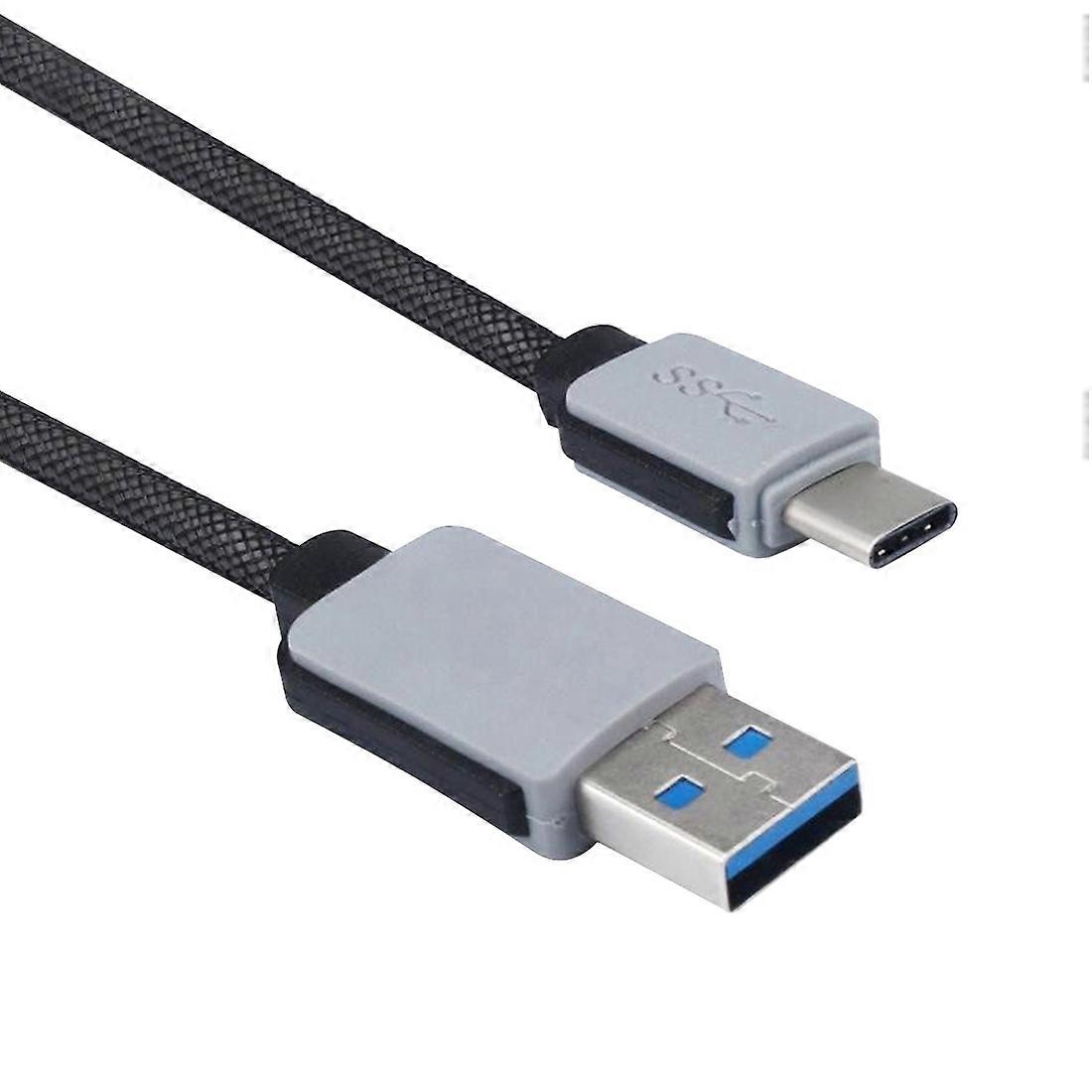 3m tkaný styl 2A USB-C / TYPE-C 3.1 samec na USB 3.0 samec datový / nabíjecí kabel