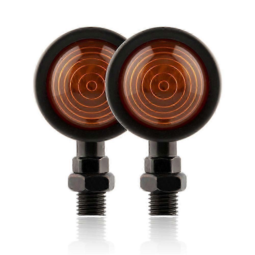 Universal Motorcycle Turn Signal Indicators Blinker Amber Light Chrome Metal
