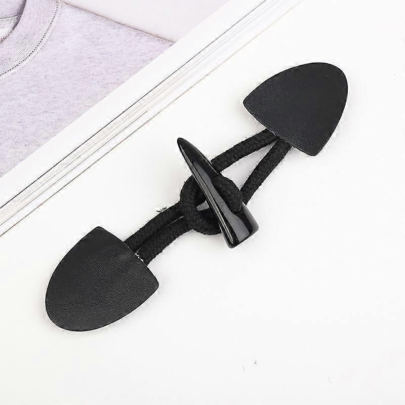 Pairs Horn Toggle Buttons Duffle Coat Buckle Buttons Fancy Buttons, Black, 16x4cm