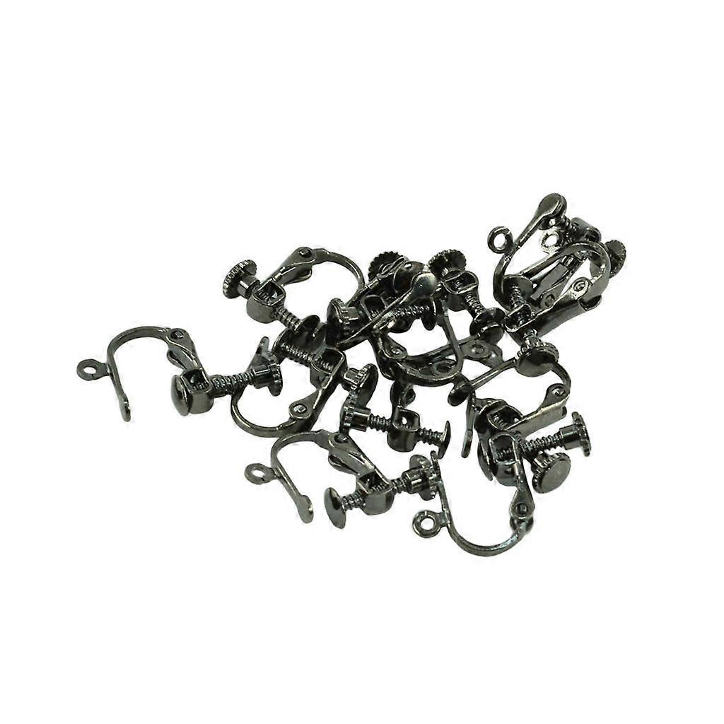 12 Pieces Non- Brass Adjustable Screw Earring Flat Hooks with Loop Ball DIY