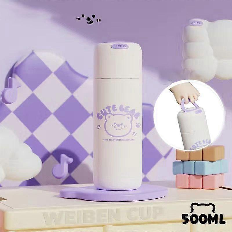 17oz/500ml 304 Stainless Steel Vacuum Insulated Double Wall,Reusable Water Bottle-Purple