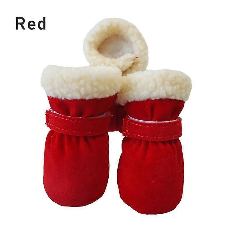 4pcs/set Snow Booties Candy Colors Anti Slip Shoes Small Dogs Boots Socks Waterproof Pet Dog Shoes
