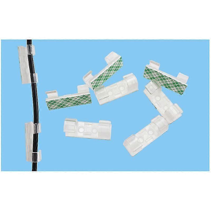 100 ADET Yapışkanlı Kablo Klipsleri Kablo Düzenli Kendinden Yapışkanlı Sabitleme, Elektrikli Tel Düzenleyici Tutucu Raf Yönetimi TV/Şarj Cihazı/Araba/PC/Ofis/Ev, Trans için