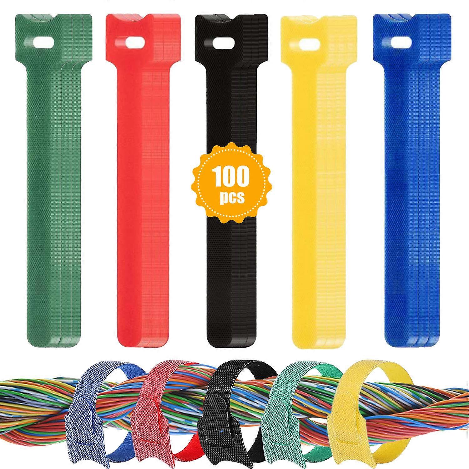 Multi-purpose Use, Reusable Cable Ties for Automotive, 150mm X 12mm Adjustable Cloth Straps with Premium Quality, Easily Released (5 Colors)