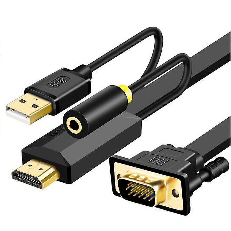 2m JH HV10 1080P HDMI naar VGA-kabel Projector TV Box Computer Notebook Industriële Display Adapter Kabel