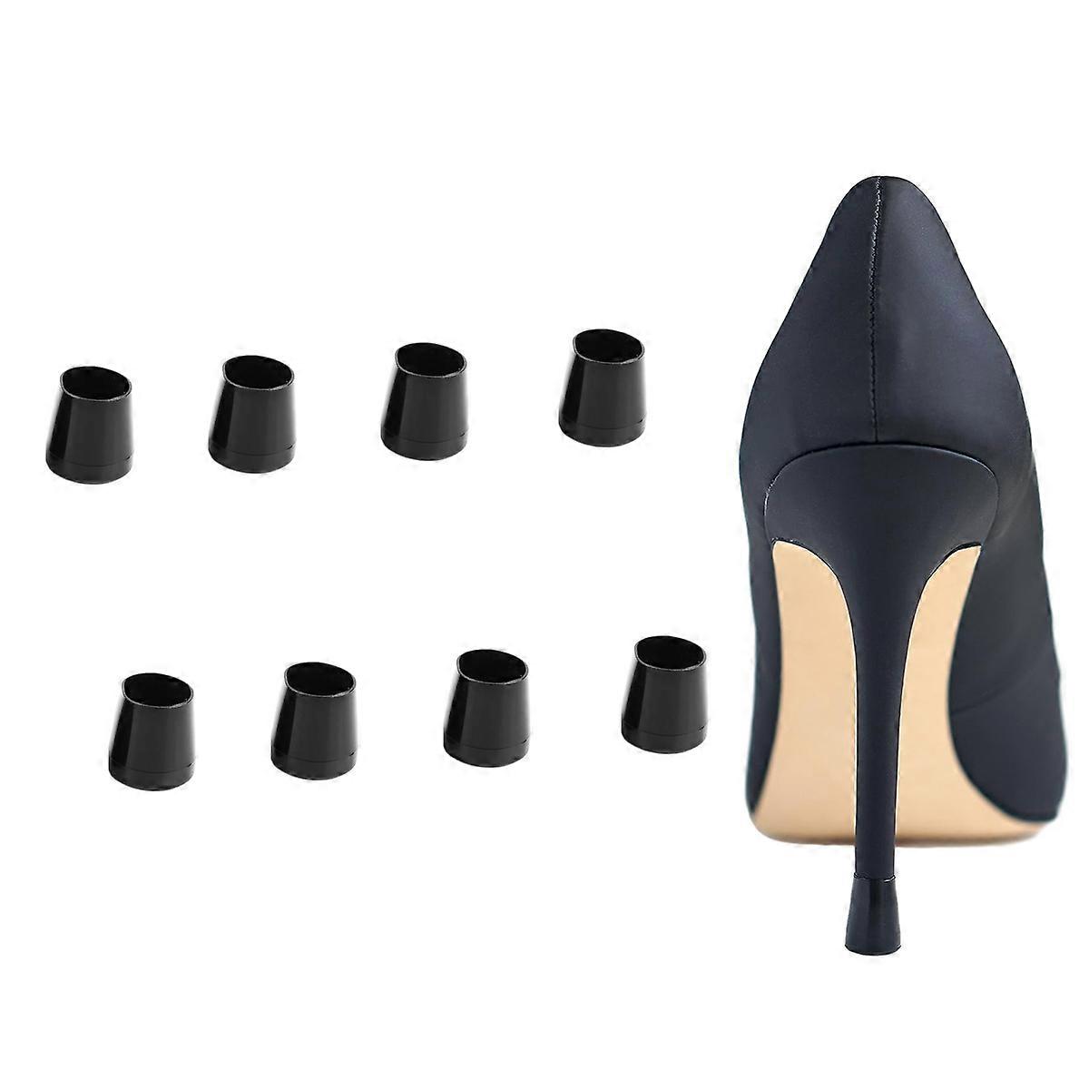 واقي الكعب العالي وأغطية إصلاح الكعب - 4 أزواج (XS ، S ، M ، L ، أسود)