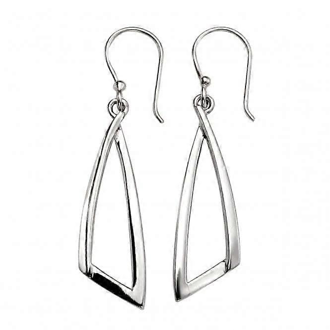 Beginnings Sterling Silver E5407 Open Abstract Triangle Drop Earrings