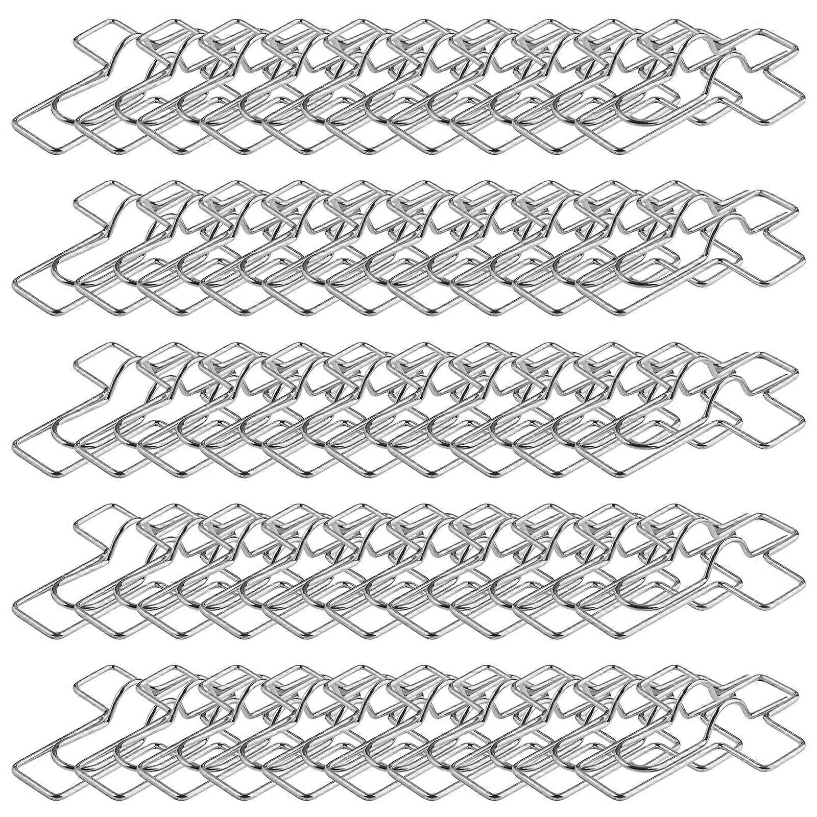 50Pcs Binder Clamps Set for Note Sorting Organizing and Bookmarking Colored Paperclips Metal Crosses Shaped Paper Clips Silver