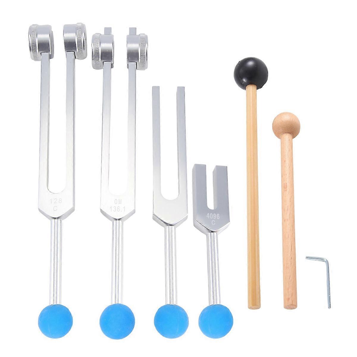 AILIMIAO Stimmgabel-Set – 4 Stück (128Hz, 136.1Hz, 528Hz, 4096Hz), Aluminiumlegierung, Für Heilung, Chakren & Entspannung