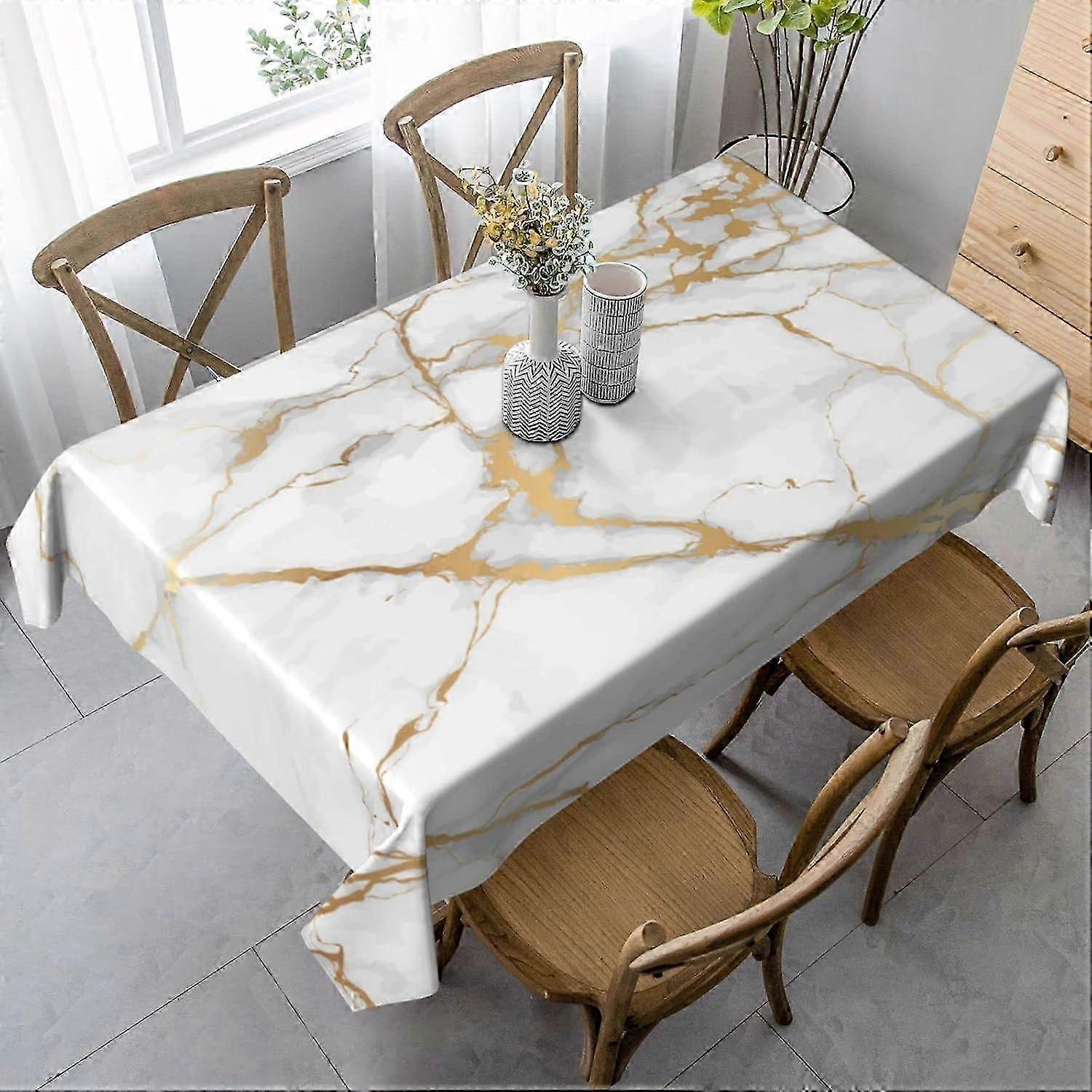Marble Tablecloth Rectangle Table Cloth Washable Table Cover for Decoration Kitchen Dining Room 60x9