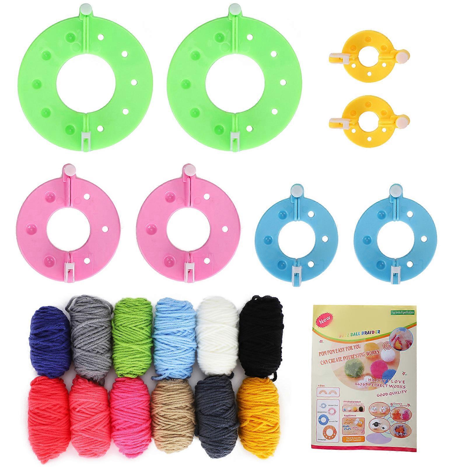Pompom Maker Kits Colorful Fluff Ball Weaver DIY Wool Yarn Knitting Handicraft Gifts