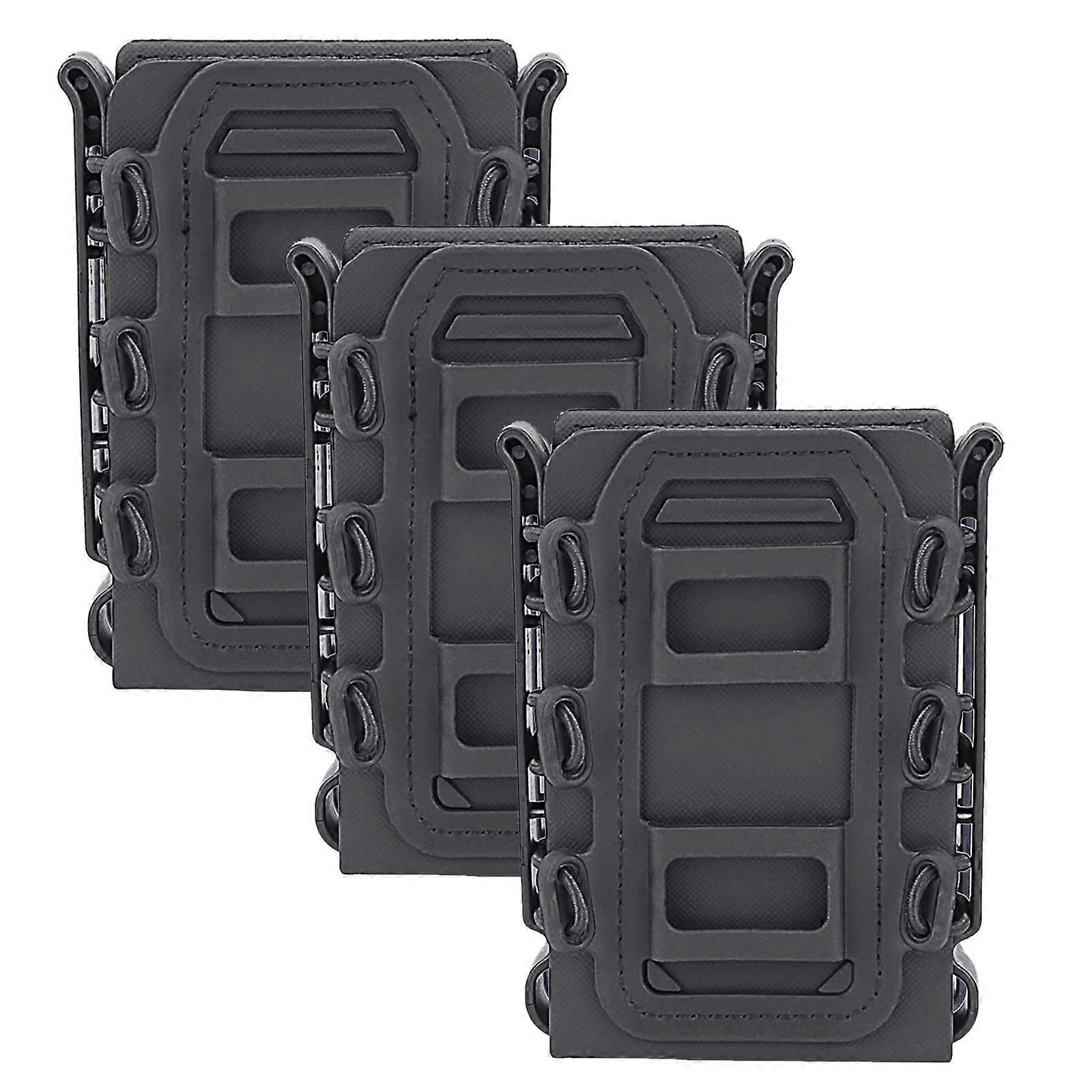 Mag Pouch 3PCS Tactical Magazine Pouches Molle Softshell Carrier 5.56 7.62mm for Airsoft M4 AR AK Compatibility