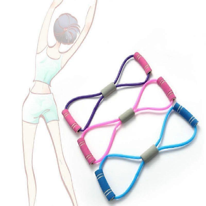 Household Latex Stretch Chest Elastic Rope Eight Character Pull Rope Fitness Equipment Latex Elastic Rope (Blue)