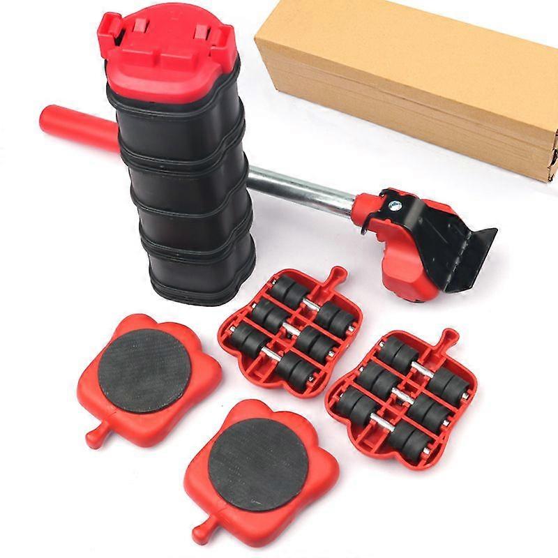 Innovative Furniture Lifter and Slider for Heavy Furniture with Height Control, Easily Move Heavy Objects on Hardwood Floors and Carpets (Red)