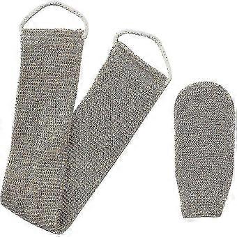 Back Washing Strap Horsehair Glove Back Exfoliating Sponge In 100% Natural Hemp Compatible With Body Back Shower Bath Men Women