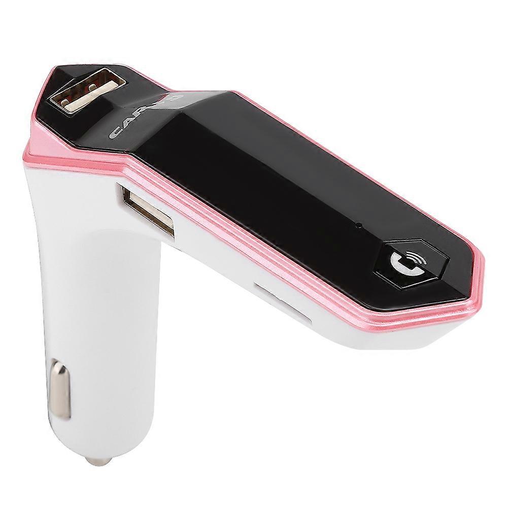 S9 Car USB 3.1A Charging Car MP3 FM Bluetooth Hand-free Player Support USB/TF Card Pink