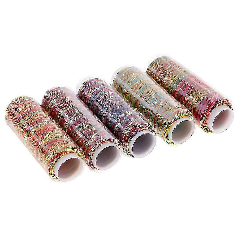 5pcs 150D Rainbow Sewing Machine Thread Hand Embroidery Thread Spools