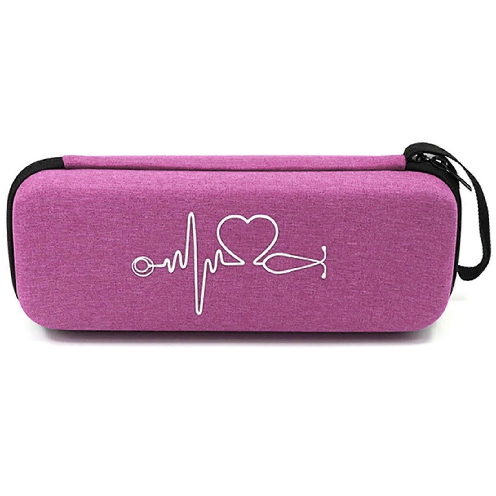 Stethoscope Carrying for Case Storage Box Protector with Mesh Pocket for 3M Littmann Classic III Stethoscope  rose Red