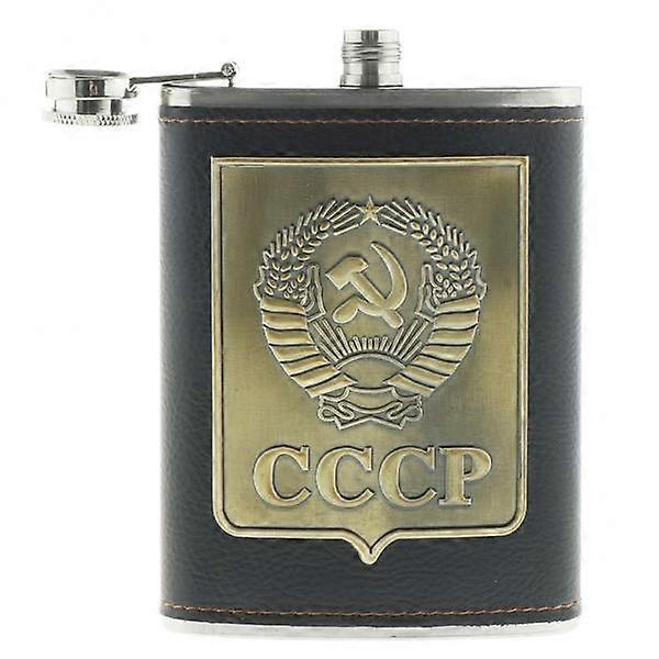 2x Russian Hip Flask Screw Cap Vodka Alcohol