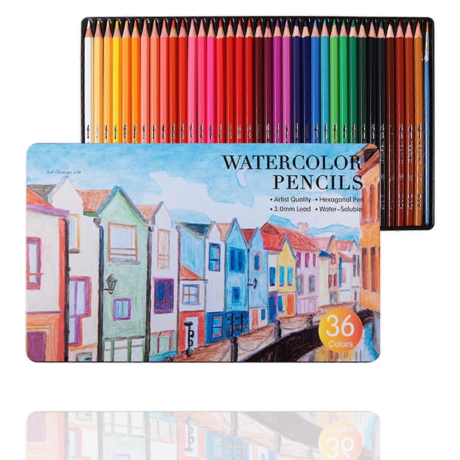 36 Color Watercolor Pencils with Soft Thick Core, SV Bonding Tech BreakResistant Lead Vibrant Blending Shading for Artists Kids