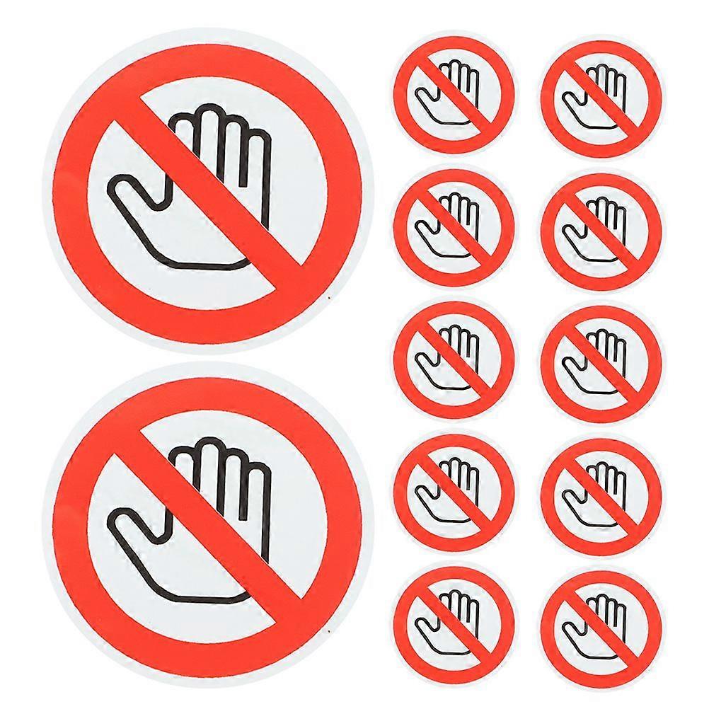 15PCS Do Not Touch Warning Stickers Self-Adhesive Safety Decals for Preventing Mechanical Injuries Do Not Touching Decals for Factories Warehouses Off