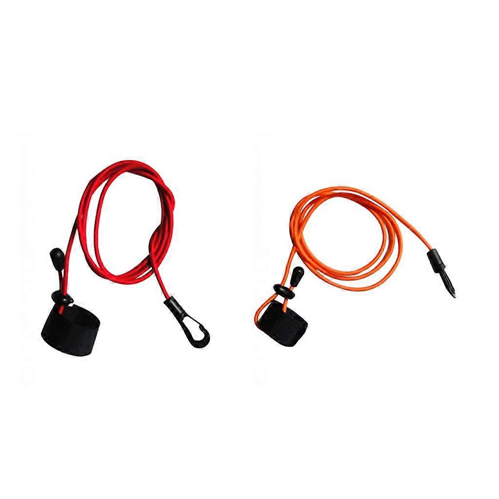 2Pcs 43''/ 110cm 4mm Strong Durable Elastic Cord Fishing Rod/ Kayak Leash with