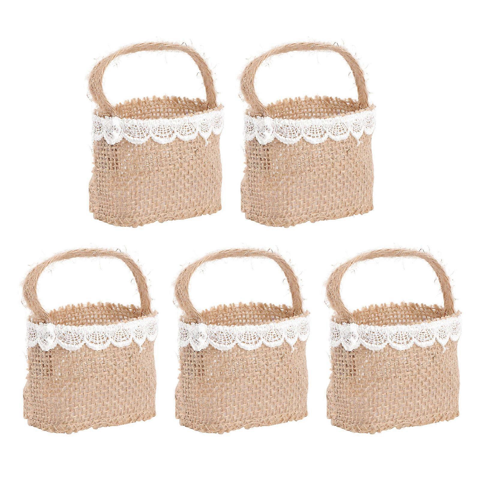 Panier de rangement de fleurs tissées imperméables à l’eau avec poignée Cadeaux multifonctionnels faits à la main en rotin pour mariage à domicile