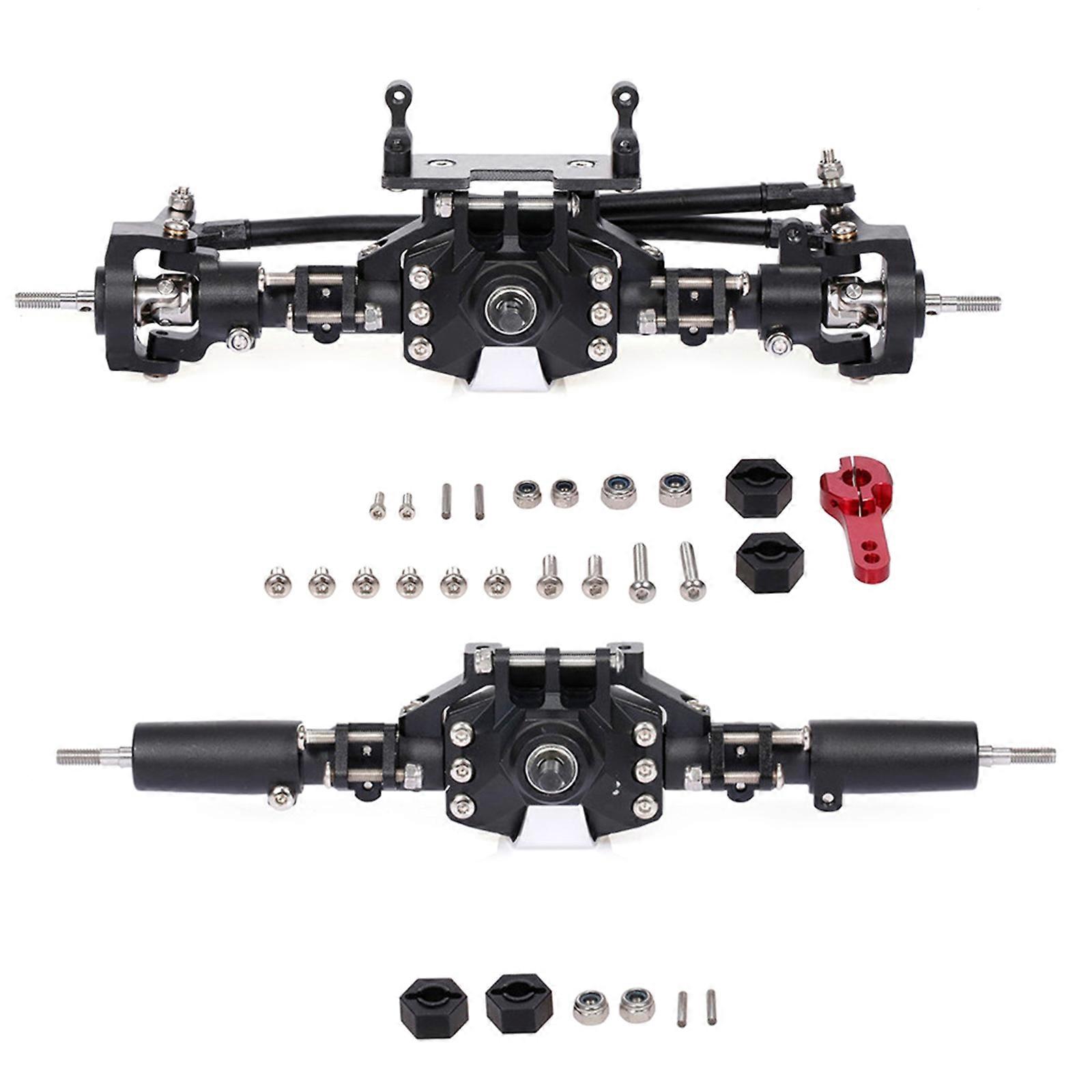 Front and Rear Axles Assembly Drive Shaft Metal Axles Rustproof Modification Kits Car Accessories for SCX10 90046