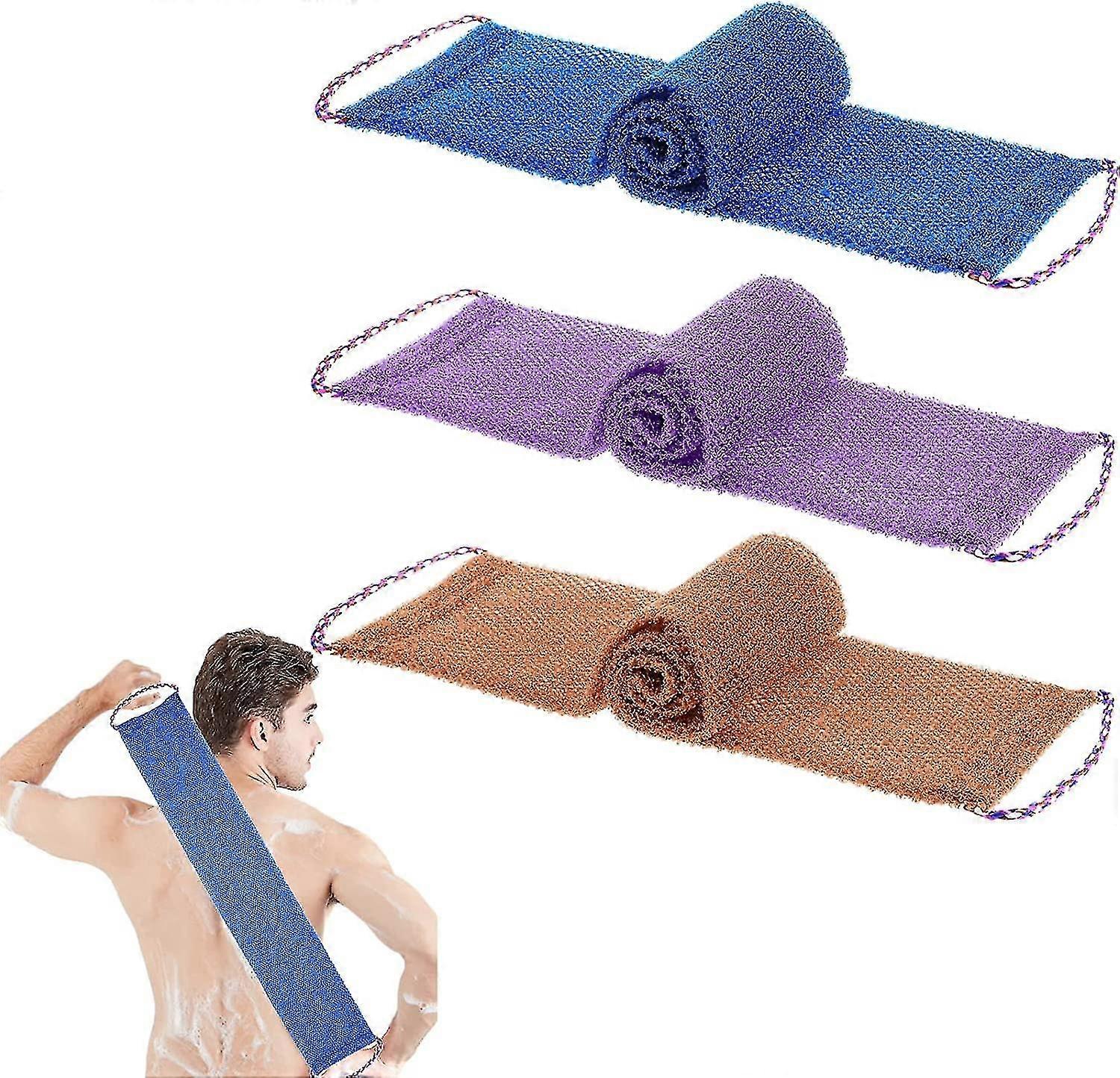 3Pcs African Exfoliating Bath Sponges, Body Scrubber Gift Set