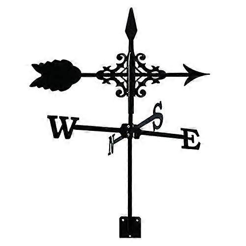 Exquisite weather vane made of metal with arrow ornament, professional measuring for tool garden, yard and roof wind direction indicator Ref: 6034
