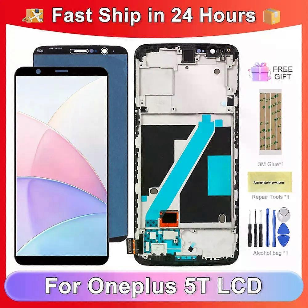 Para 1 + 5T 6.01 '' para OnePlus 5T A5010 Pantalla LCD Pantalla táctil Reemplazo del ensamblaje del ensamblaje