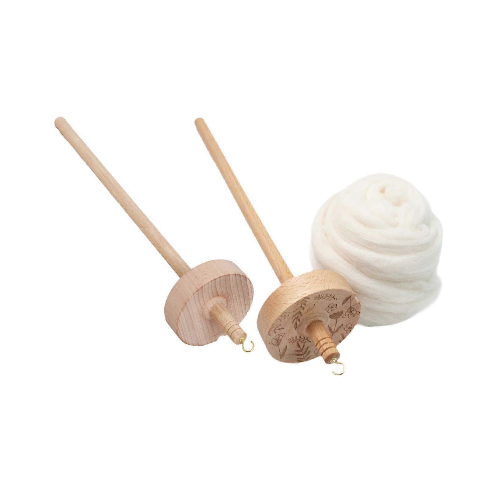 2 Pieces Drop Spindle Multifunction Top Whorl for Beginners Knitted Woven