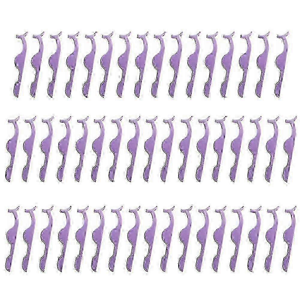 50pcs False Eyelash Tweezer Clip Makeup Tool - Light Purple
