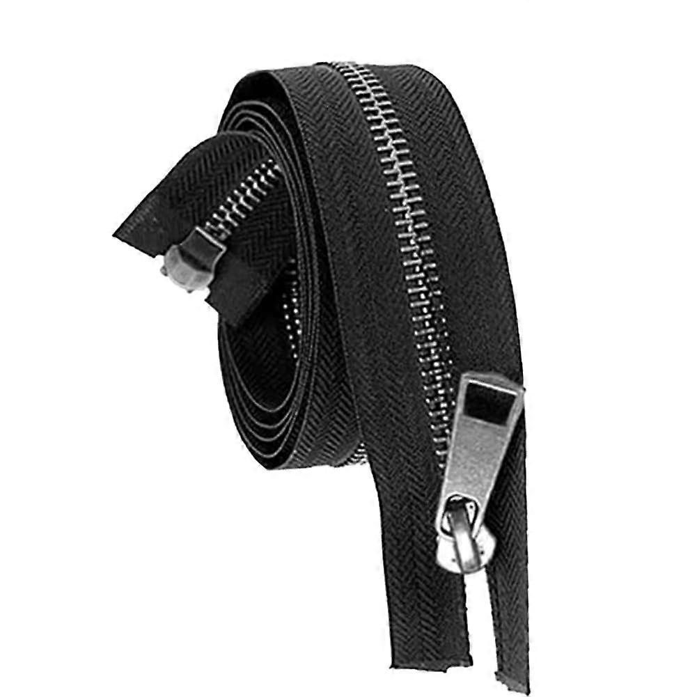 Metal Sewing Zipper 31.49 Inch 5 Two Way Open End Zippers Double Slider Metal Teeth Zippers for Jackets Coats Repair