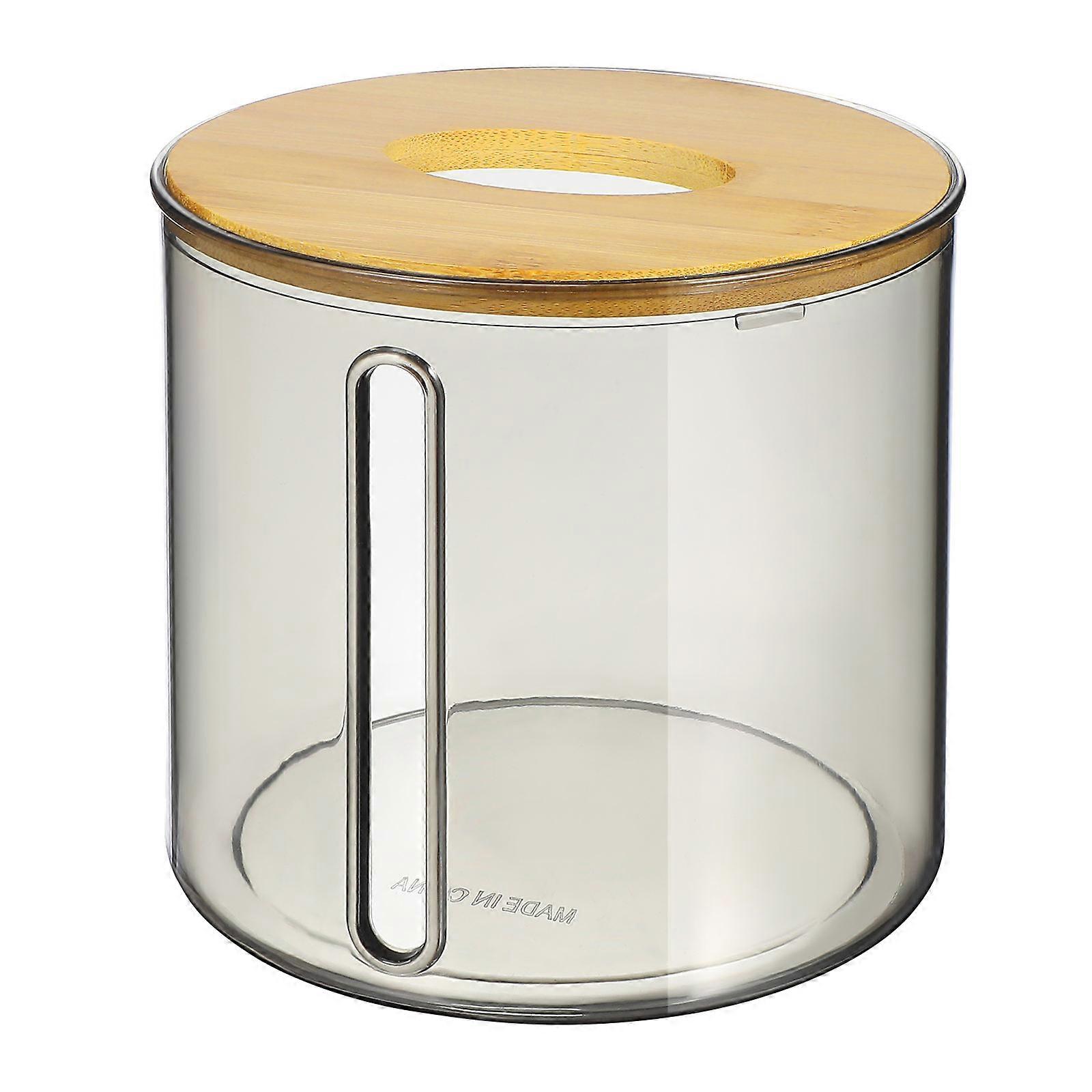 Transparent Round Tissue Paper Holder Compact Napkin Box for Home, Office, and Car – Elegant, Practical Design for Easy Access and Organization