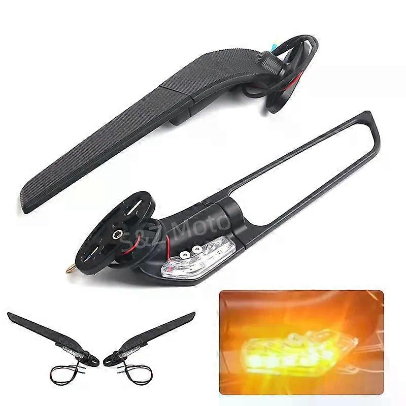 Suitable for  BMW S1000RR S 1000RR S1000 RR Motorcycle Mirrors Modified Wind Wing Adjustable Rotating Rearview Mirror With Lights maxpower