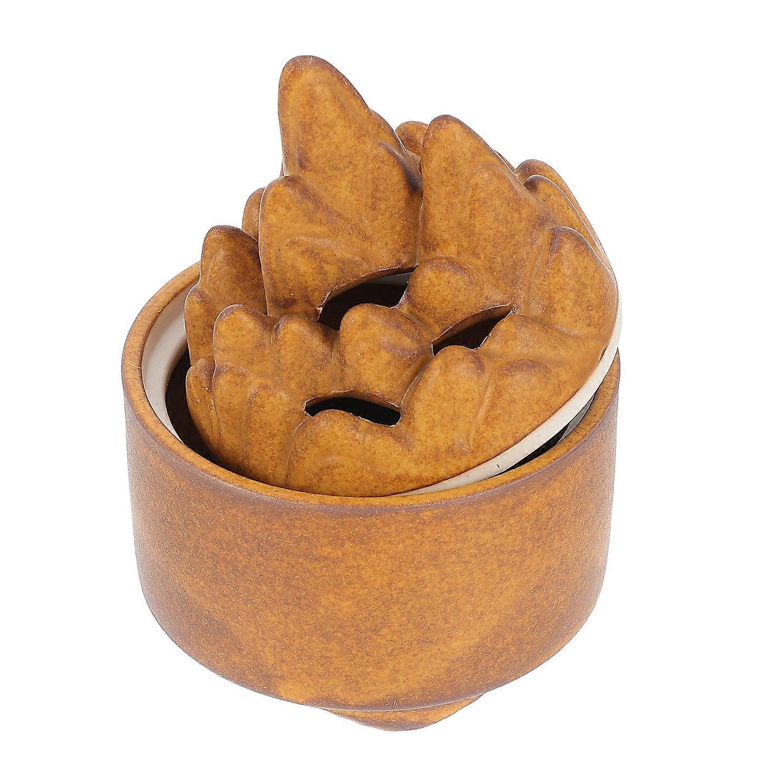 Aroma Holder Incense Burner Retro Style For Home or Store Decor Ceramic 8x8x12cm 1Set
